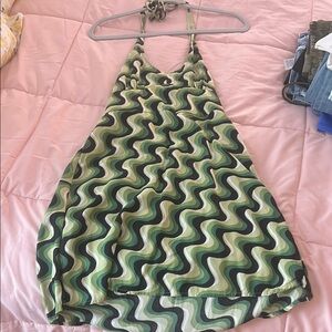 Hollister Green and Black Halter Dress